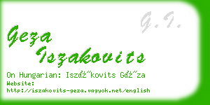 geza iszakovits business card